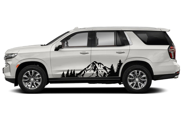 Mountain forest side graphics decals compatible with Chevrolet Tahoe