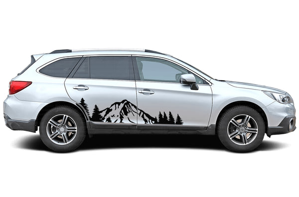 Mountain forest side graphics decals for Subaru Outback 2015-2019
