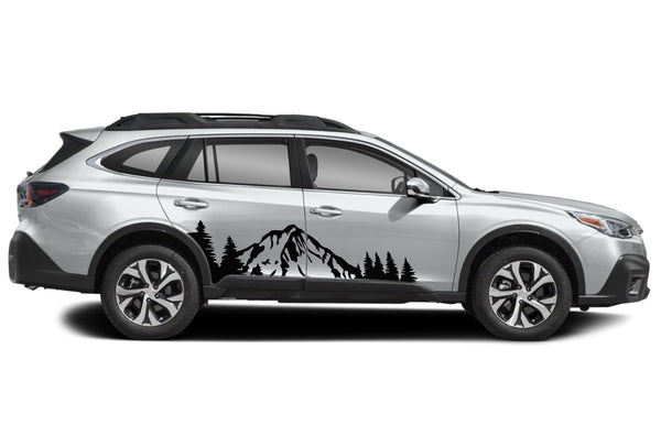 Mountain forest side graphics decals for Subaru Outback