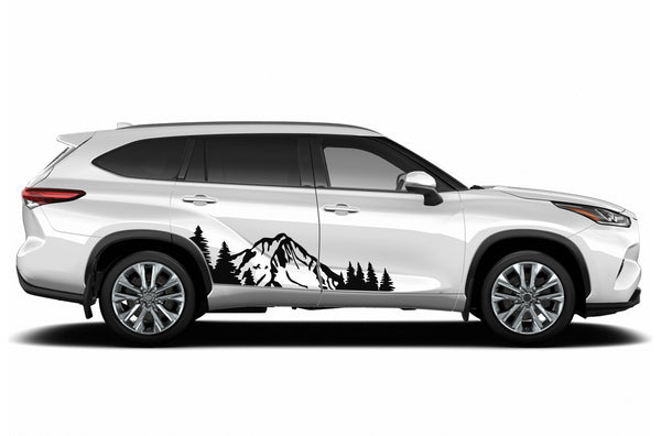 Mountain forest side graphics decals for Toyota Highlander