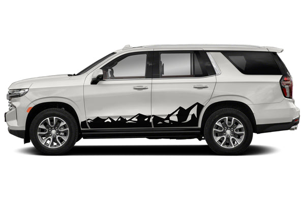 Mountain range side graphics decals compatible with Chevrolet Tahoe