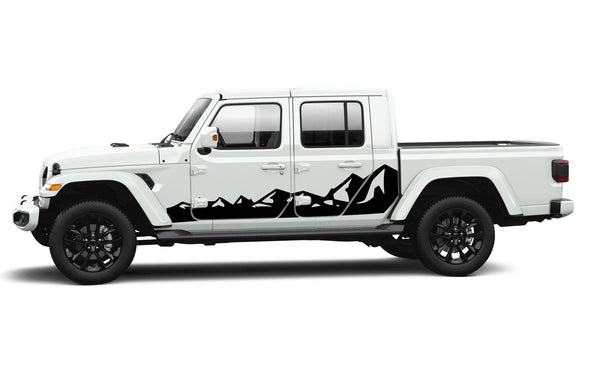 Mountain range side graphics decals compatible with Jeep Gladiator JT