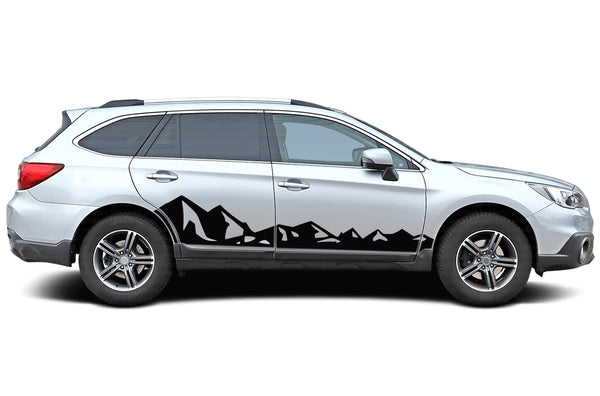 Mountain range side graphics decals for Subaru Outback 2015-2019