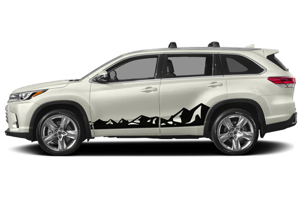 Mountain range side graphics decals for Toyota Highlander 2014-2019
