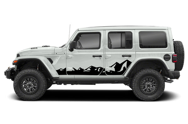 Mountain range side graphics decals compatible with Jeep Wrangler JL