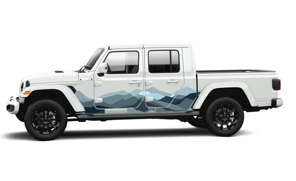 Retro mountain colors decal graphics compatible with Jeep Gladiator JT
