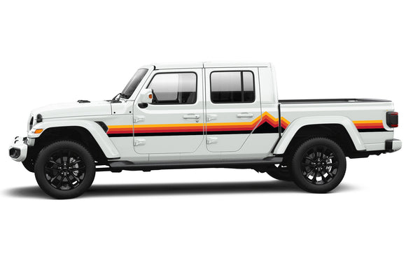 Retro mountain stripe graphics decal compatible with Jeep Gladiator JT