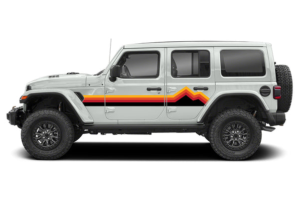 Retro mountain stripes graphics decals compatible with Jeep Wrangler JL
