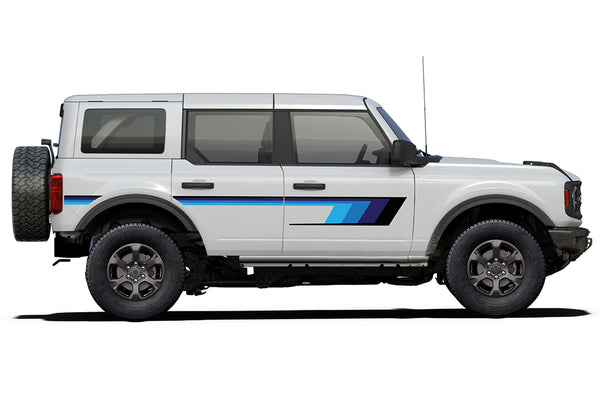 Retro series side stripes graphics decals compatible with Ford Bronco