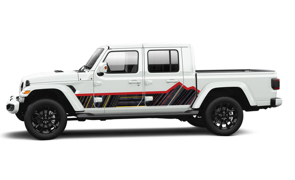 Retro side panel graphics decals compatible with Jeep Gladiator JT