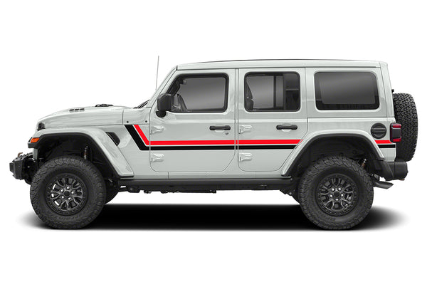 Retro style center double stripes graphics decals compatible with wrangler JL
