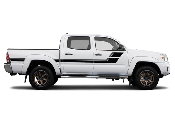 Retro double hash stripes graphics decals for Toyota Tacoma 2005-2015