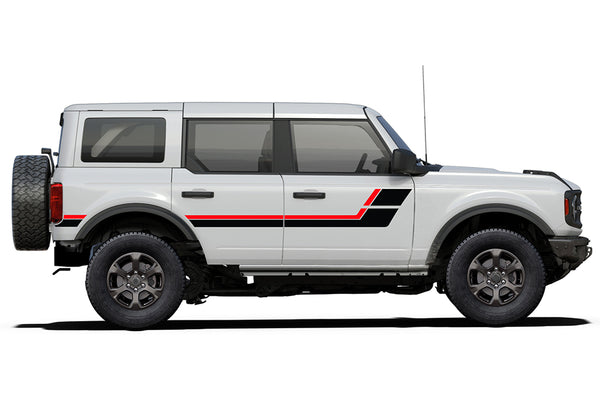 Retro style double hash stripes graphics decals compatible with Ford Bronco