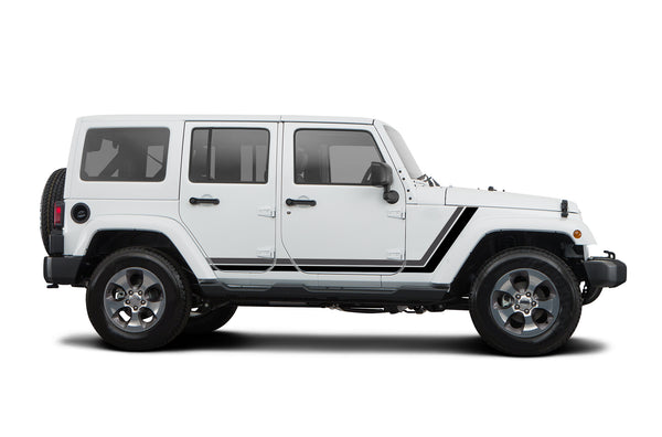 Retro style double stripes graphics compatible with Jeep Wrangler JK
