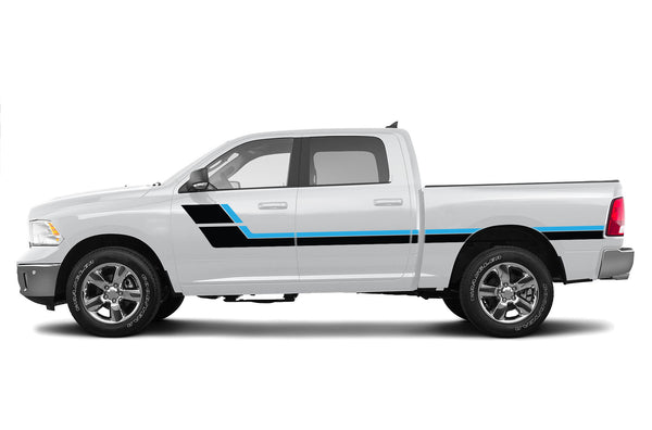Retro double hash stripes graphics decals for Dodge Ram 2009-2018