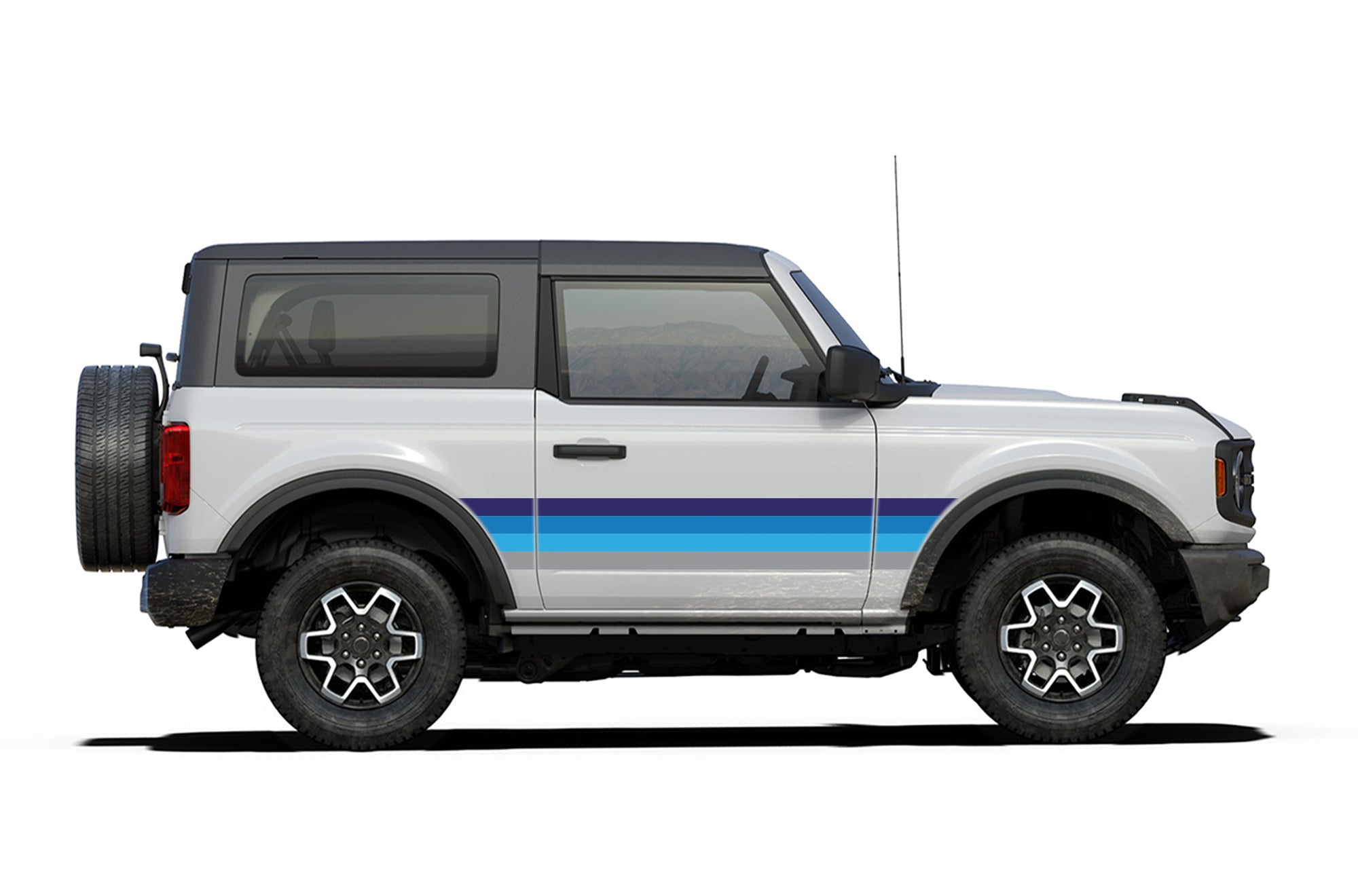 Retro themes center decals compatible with Ford Bronco 2 doors, image size:2000x1320