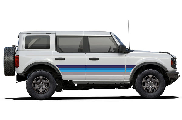 Retro themes center stripes graphics decals compatible with Ford Bronco