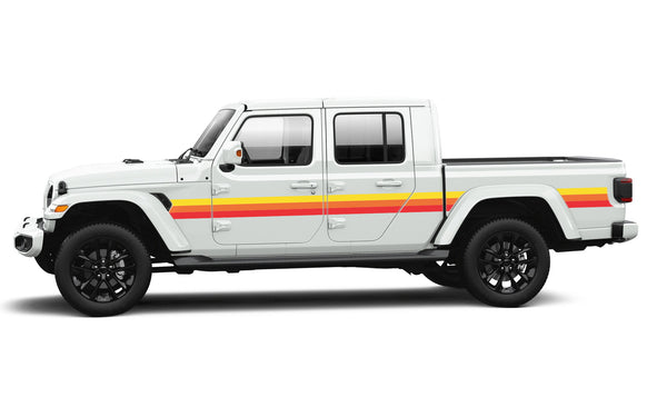 Retro themes side center graphics decals compatible with Jeep Gladiator JT
