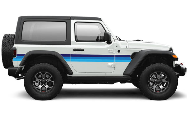 Retro themes side center graphics decals compatible with Jeep Wrangler JL 2 doors