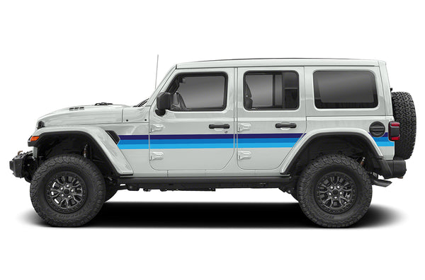 Retro themes side center graphics decals compatible with Jeep Wrangler JL