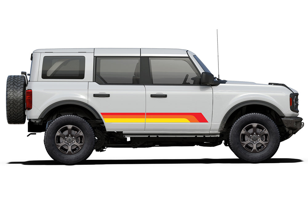 Exclusive Stripes with Mountains Side door vinyl decal selling sticker Compatible with Ford Bronco Wildtrak