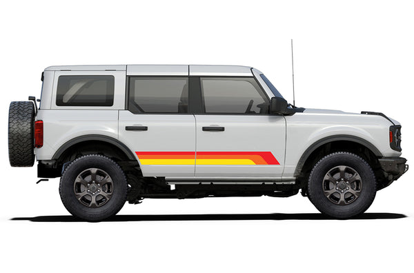 Retro tones stripes graphics decals compatible with Ford Bronco