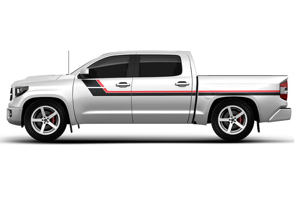 Retro style double center stripes graphics decals for Toyota Tundra