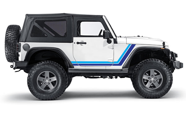 Retro style double stripes graphics decals compatible with Jeep Wrangler JK 2 doors