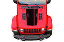 Retro style double stripes hood graphics decals compatible with Wrangler JL