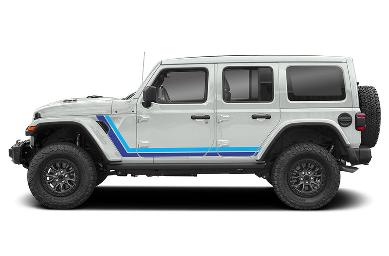 Retro style double stripes graphics decals compatible with wrangler JL