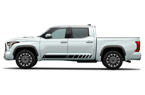 Rocker panel elevate stripes side graphics decals for Toyota Tundra