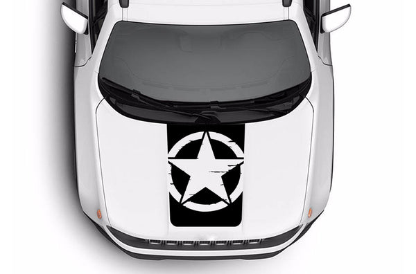Shredded star graphics hood decals for Jeep Renegade