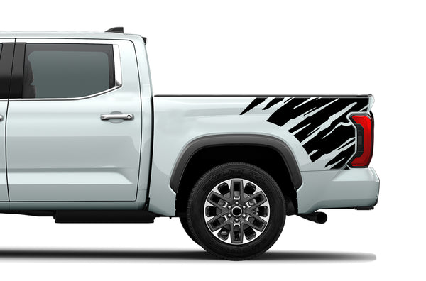 Shredded side bed graphics decals for Toyota Tundra