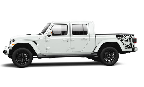 Side back skulls graphics decals compatible with Jeep Gladiator JT