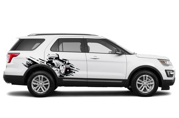 Side back wild bull graphics decals for Ford Explorer 2011-2019
