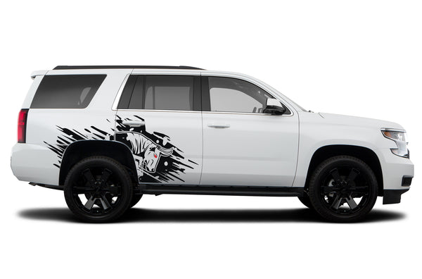 Side back wild bull graphics decals for Chevrolet Tahoe 2015-2020