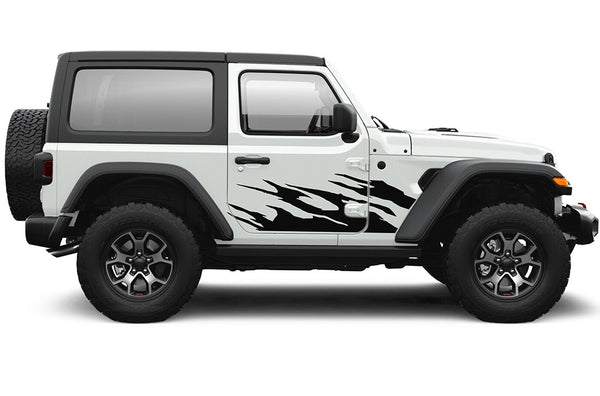 Side door mud splash graphics decals compatible with Jeep Wrangler JL 2 doors