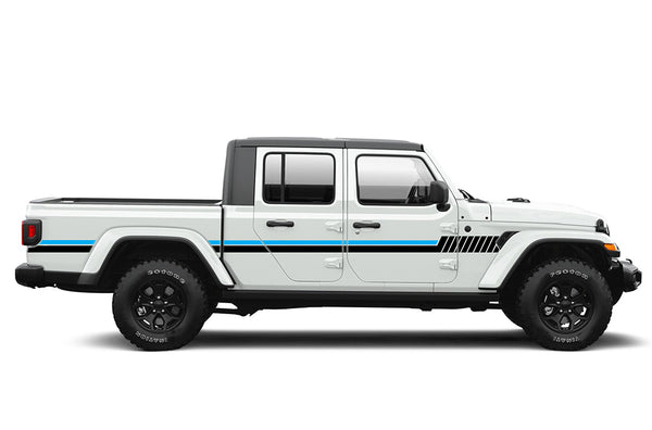 Side hash lines stripes graphics decals compatible with Jeep Gladiator JT