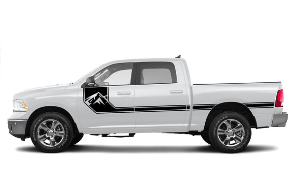 Side line mountain stripes graphics decals for Dodge Ram 2009-2018