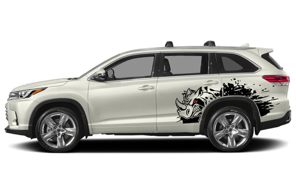 Side rhino splash graphics decals for Toyota Highlander 2014-2019