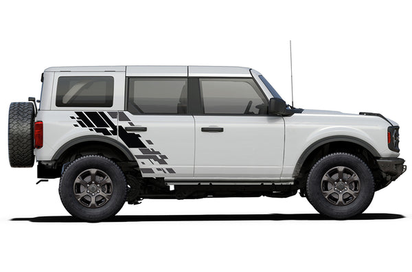 Side upgraded graphics decals compatible with Ford Bronco