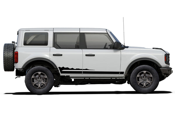 Side wildtrak style graphics decals compatible with Ford Bronco