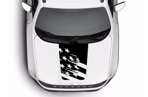 Tattered US flag graphics hood decals for Jeep Renegade