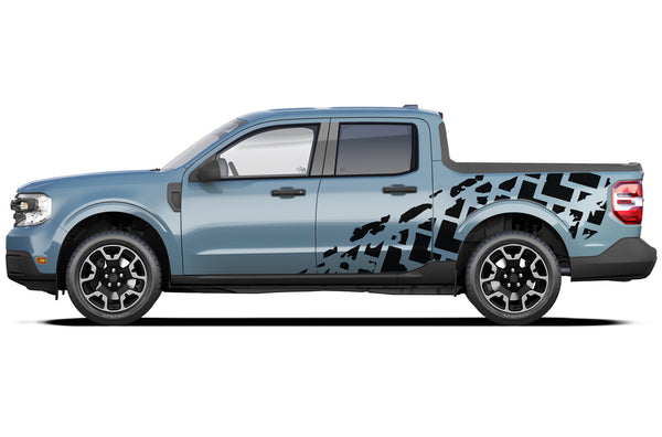 Tire truck side graphics decals compatible with Ford Maverick