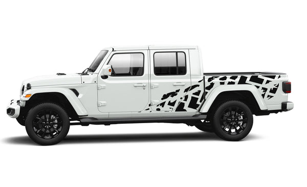 Tire truck side graphics decals compatible with with Jeep Gladiator JT