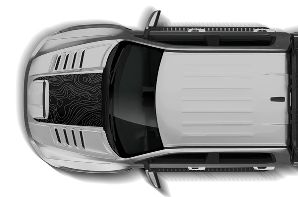 Topographic hood graphics decals for Dodge Ram TRX