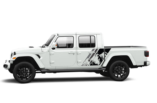 Triple mountain shape graphics decal compatible with Jeep Gladiator JT