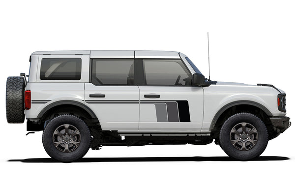 Triple old school stripes graphics decals compatible with Ford Bronco