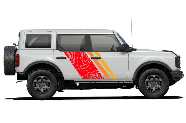 Triple topographic shape graphics decals for Ford Bronco