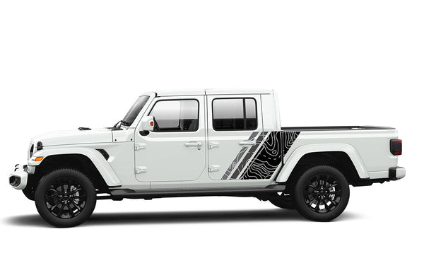 Triple topographic shape graphics decals for Jeep Gladiator JT